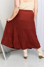 Load image into Gallery viewer, Wide Waistband Tiered Midi Skirt