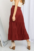 Load image into Gallery viewer, Wide Waistband Tiered Midi Skirt