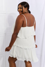 Load image into Gallery viewer, Cascade Ruffle Style Cami Dress in Soft White