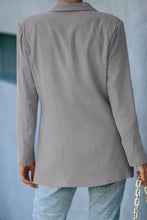 Load image into Gallery viewer, Double-Breasted Padded Shoulder Blazer with Pockets