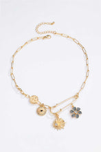 Load image into Gallery viewer, Rhinestone Flower Paperclip Chain Necklace