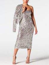 Load image into Gallery viewer, Sequin Cardigan and Straight Dress Set