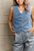 Load image into Gallery viewer, Button Down Denim Vest