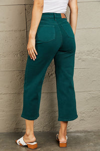 Hailey Tummy Control High Waisted Cropped Wide Leg Jeans