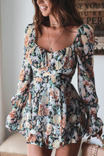 Load image into Gallery viewer, Floral Sweetheart Neck Flounce Sleeve Romper