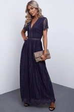 Load image into Gallery viewer, Scalloped Trim Lace Plunge Dress