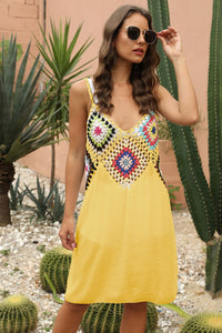 Siesta Key Openwork Sleeveless Embroidery Dress