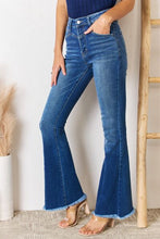 Load image into Gallery viewer, High Rise Raw Hem Flare Jeans
