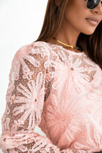 Load image into Gallery viewer, Flower Dotted Ruffled Sleeve Mesh Top