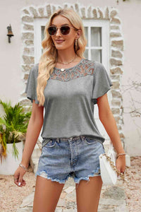 Alice Spliced Lace Flutter Sleeve Top