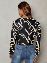 Load image into Gallery viewer, Printed Round Neck Long Sleeve Jacket