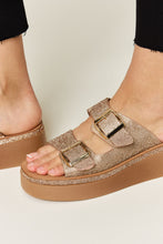 Load image into Gallery viewer, Link Rhinestone Buckled Wedge Sandals