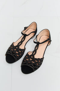Rhinestone Cutout Peep Toe Sandals