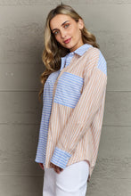 Load image into Gallery viewer, Quirky Charms Striped Multicolored Button Down Top