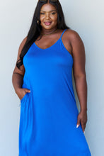 Load image into Gallery viewer, Good Energy Cami Side Slit Maxi Dress in Royal Blue