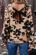 Load image into Gallery viewer, Printed Tied Flounce Sleeve Blouse
