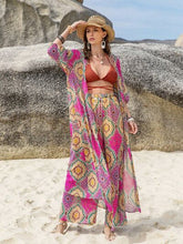 Load image into Gallery viewer, Cara Printed Open Front Cardigan and Pants Set