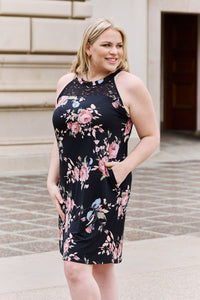 On A Journey Floral Lace Detail Sleeveless Dress