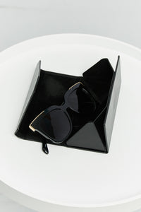 Rim Metal-Plastic Hybrid Frame Sunglasses