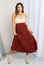 Load image into Gallery viewer, Wide Waistband Tiered Midi Skirt
