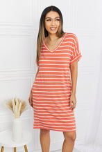 Load image into Gallery viewer, Striped V-Neck Pocket Dress