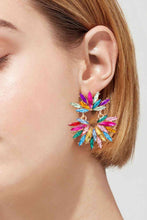 Load image into Gallery viewer, Flower Shape Glass Stone Dangle Earrings