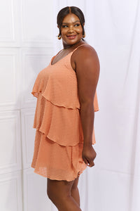 By The River  Cascade Ruffle Style Cami Dress in Sherbet
