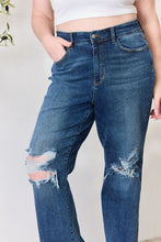 Load image into Gallery viewer, High Waist 90&#39;s Distressed Straight Jeans