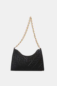 Downtown Textured PU Leather Shoulder Bag