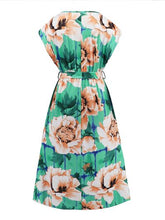 Load image into Gallery viewer, Christa Ruffled Tied Floral Surplice Dress