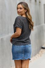 Load image into Gallery viewer, Chunky Knit Short Sleeve Top in Gray