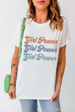 Load image into Gallery viewer, GIRL POWER Graphic Round Neck Tee