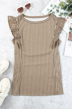 Load image into Gallery viewer, Striped Flutter Sleeve Tank