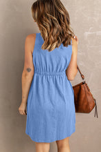 Load image into Gallery viewer, Sleeveless Button Down Mini Dress