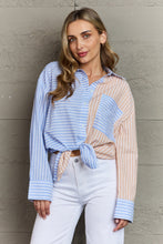Load image into Gallery viewer, Quirky Charms Striped Multicolored Button Down Top