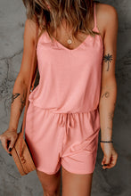 Load image into Gallery viewer, Spaghetti Strap Drawstring Waist Crisscross Romper