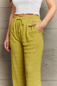 Dainty Delights Textured High Waisted Pants