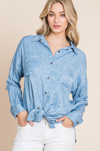 You're A Star Button-Up Denim Look Shirt
