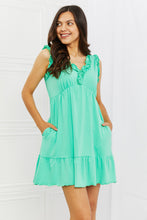 Load image into Gallery viewer, Minty Fresh Full Size Ruffle Mini Dress