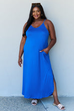 Load image into Gallery viewer, Good Energy Cami Side Slit Maxi Dress in Royal Blue
