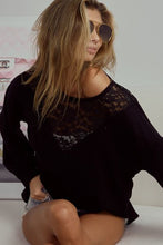 Load image into Gallery viewer, Lace Detail Ribbed Long Sleeve Top