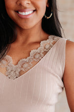 Load image into Gallery viewer, I Can Love You Better Lace Tank in Taupe