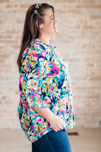 Little Lovely Blouse in Neon Floral