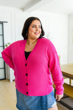 Load image into Gallery viewer, Pleasant Greetings V-Neck Cardigan in Fuchsia