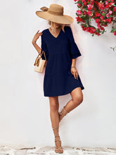Load image into Gallery viewer, V-Neck Flare Sleeve Mini Dress