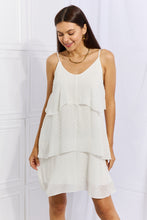 Load image into Gallery viewer, Cascade Ruffle Style Cami Dress in Soft White