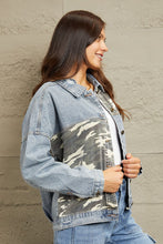 Load image into Gallery viewer, Washed Denim Camo Contrast Jacket