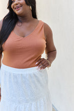 Load image into Gallery viewer, Back To Basics Full Size Ribbed V-Neck Bodysuit