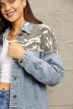 Load image into Gallery viewer, Washed Denim Camo Contrast Jacket
