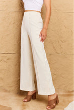 Load image into Gallery viewer, HYFVE Pretty Pleased High Waist Pintuck Straight Leg Pants in Ivory